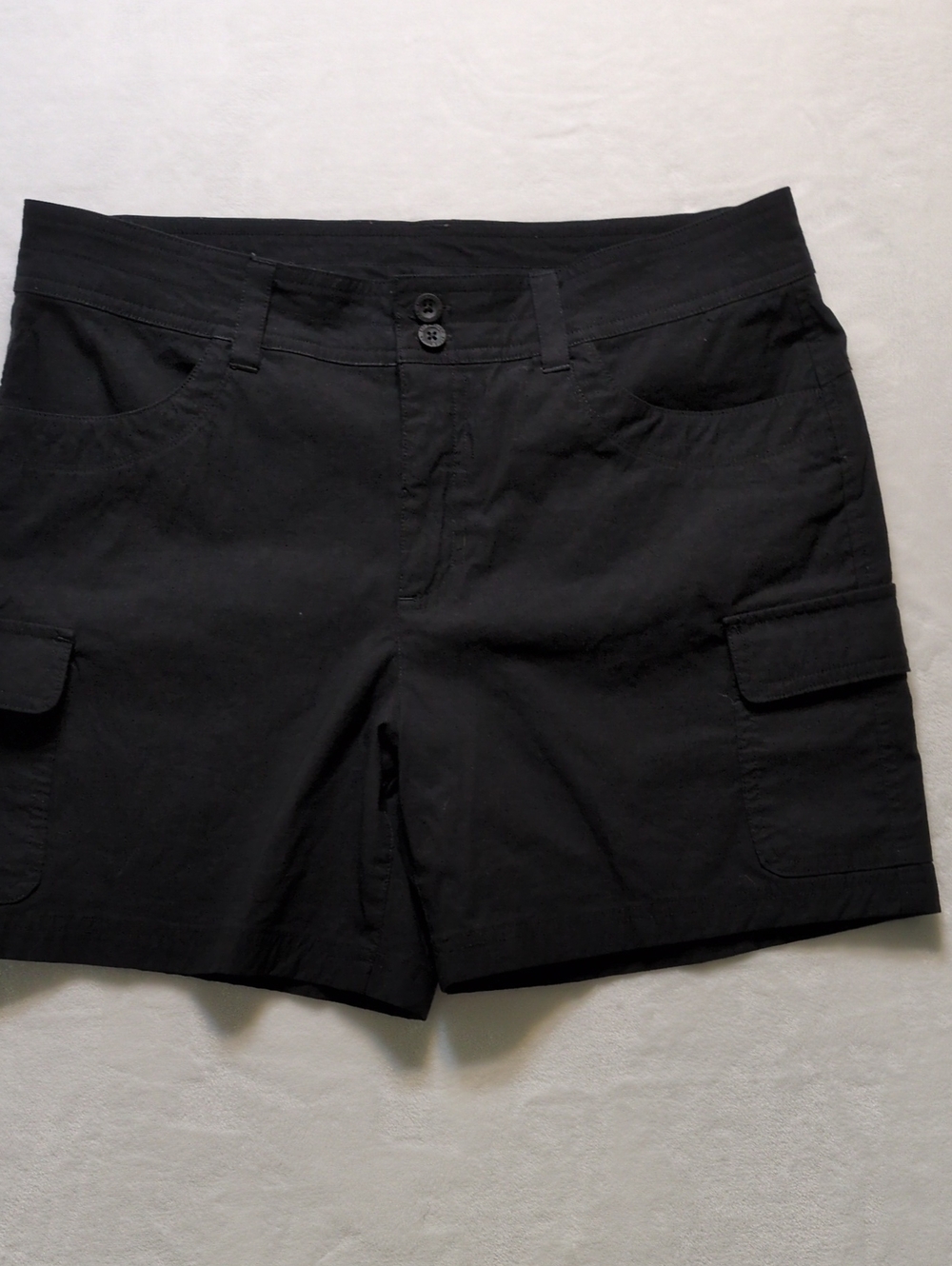 Eddie Bauer Summer Trail Cargo Shorts Black Size 12 Stretch Hiking Outdoor